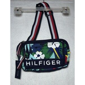 Tommy Hilfiger Floral Navy Crossbody Bag Zip Closure Adjustable Strap